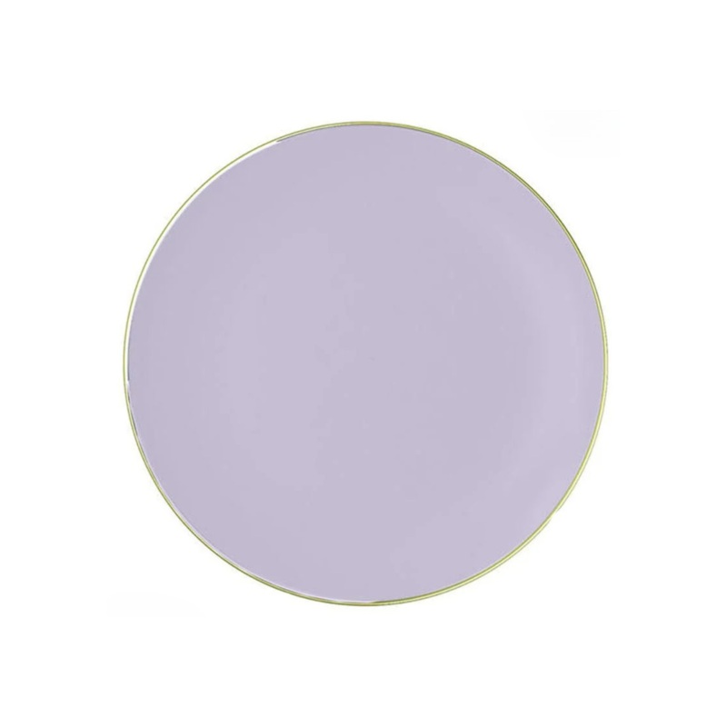 LAVENDER & GOLD ROUND REUSABLE DESSERT PLATES