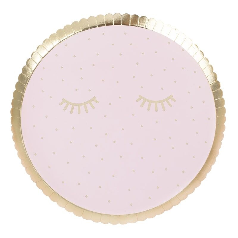 PINK PAMPER PAPER PLATES