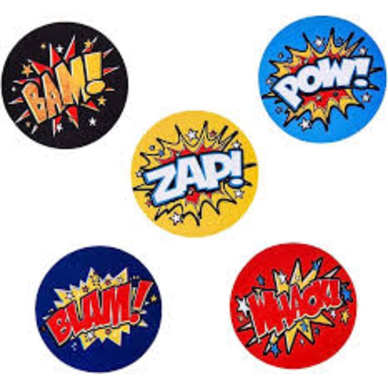 Action Superhero Roll Stickers