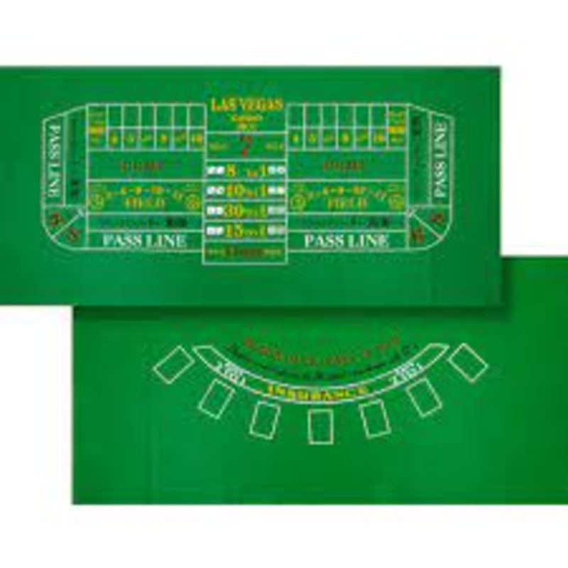 BLACKJACK AND CRAPS LAYOUT SET