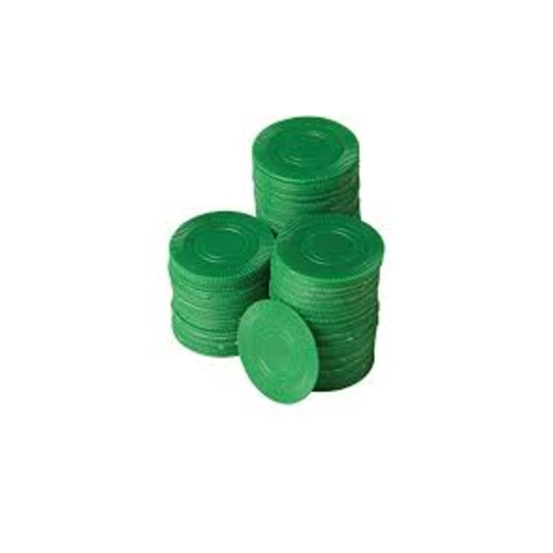 GREEN PLASTIC POKER CHIPS