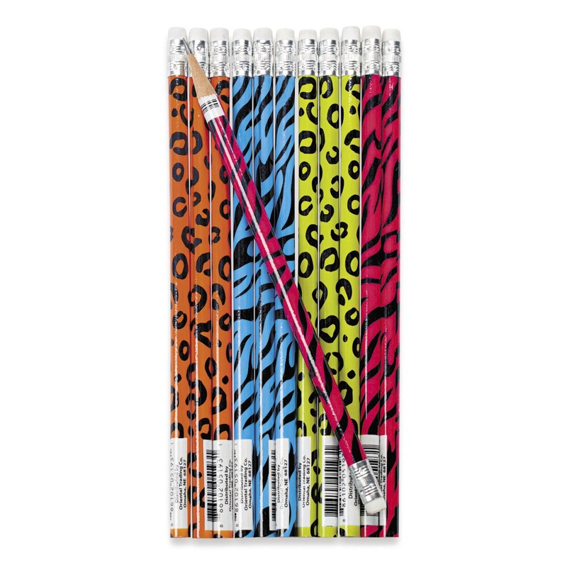 PENCIL - ANIMAL PRINT NEON   ASST