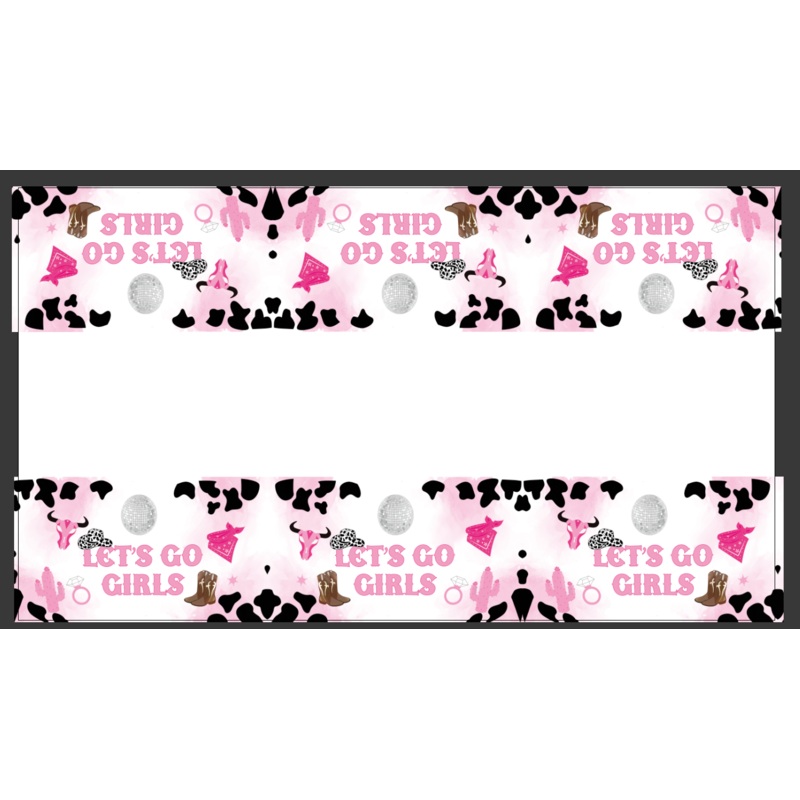 Pink Cow Girl Rectangle Plastic Table Cover