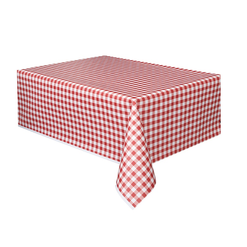 RED GINGHAM RECTANGLE TABLE COVER