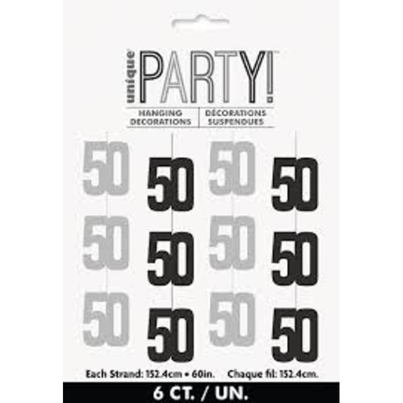 50th Hanging Decorations - 6ct.