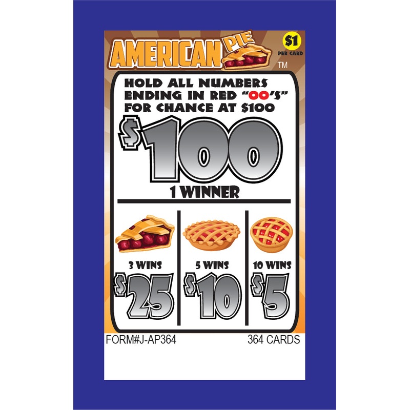 AMERICAN PIE PULL TAB 364 TICKETS