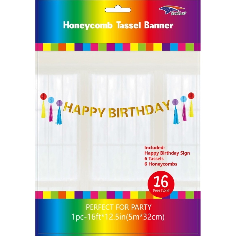 DELUXE MULTICOLOR HAPPY BIRTHDAY BANNER