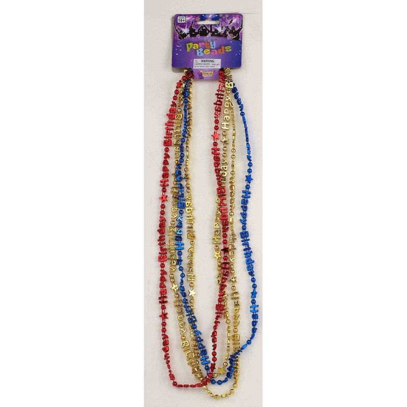 Happy Birthday Beaded Necklaces - 4ct.
