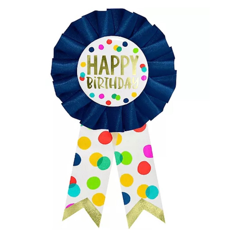 HAPPY BIRTHDAY BIRTHDAY BUTTON RIBBON