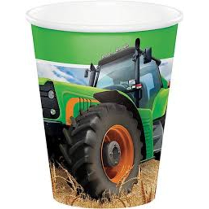 Tractor Time 9oz. Hot/Cold Paper Cups