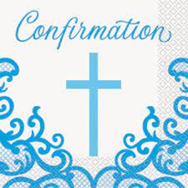BLUE CONFIRMATION LUNCHEON NAPKIN