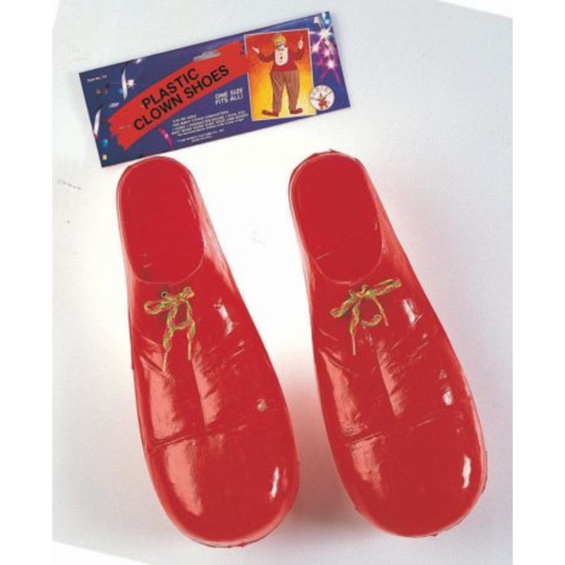 CHILD RED CLOWN SHOES - PLASTIC
