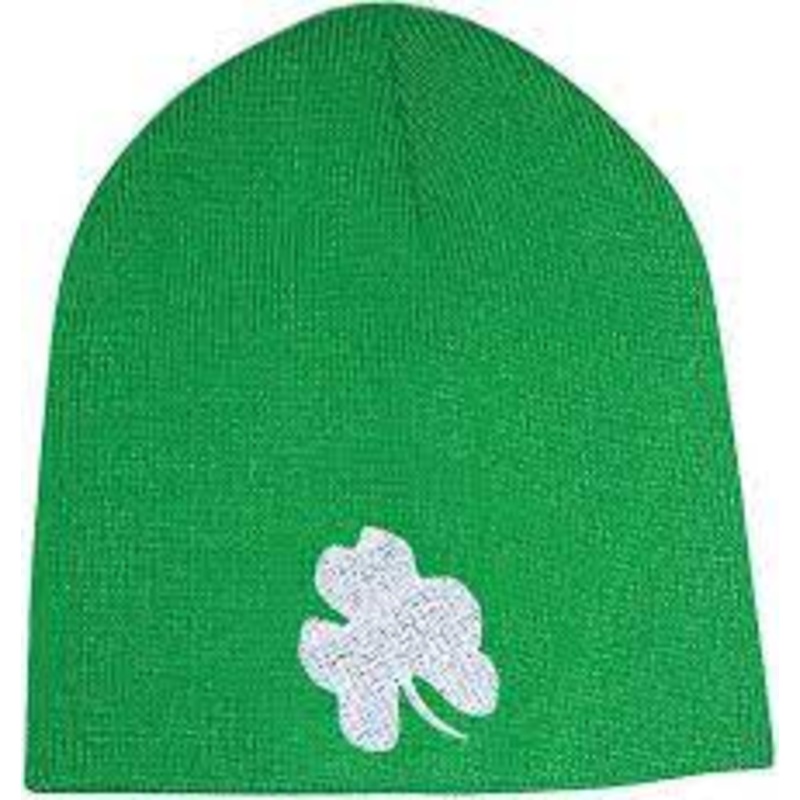 Green Beanie w/Shamrock
