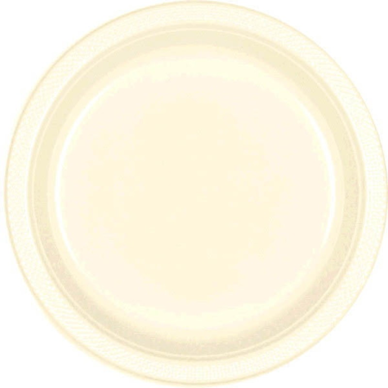 PLASTIC PLATES - VANILLA CREME  7"   20 COUNT