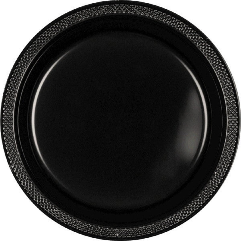 PLATE - JET BLACK PLASTIC 9"              20 CT/PK