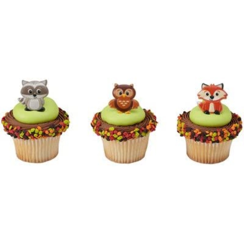 WOODLAND ANIMALS CUPCAKE RINGS 12PCS