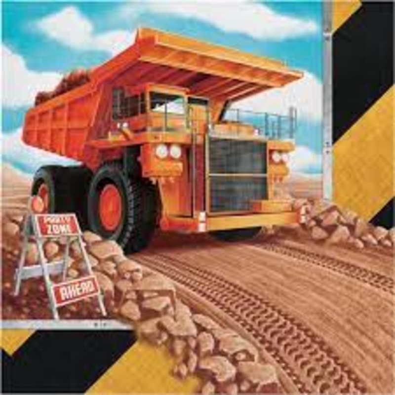 Big Dig Construction Birthday Luncheon Napkins
