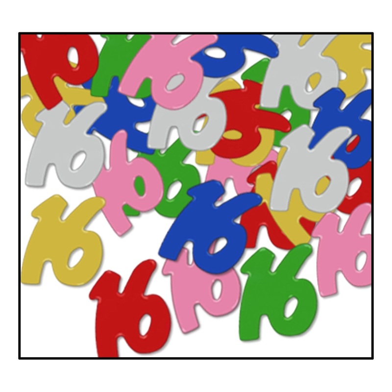 CONFETTI - 16 NUMERALS MULTI COLOR   1 OZ