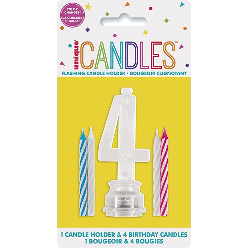 Flashing Cake Topper With Candles- #4