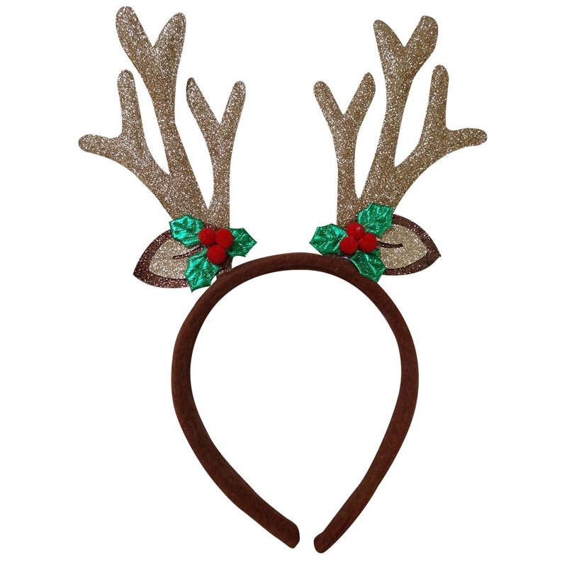 GLITZY REINDEER HEADBAND