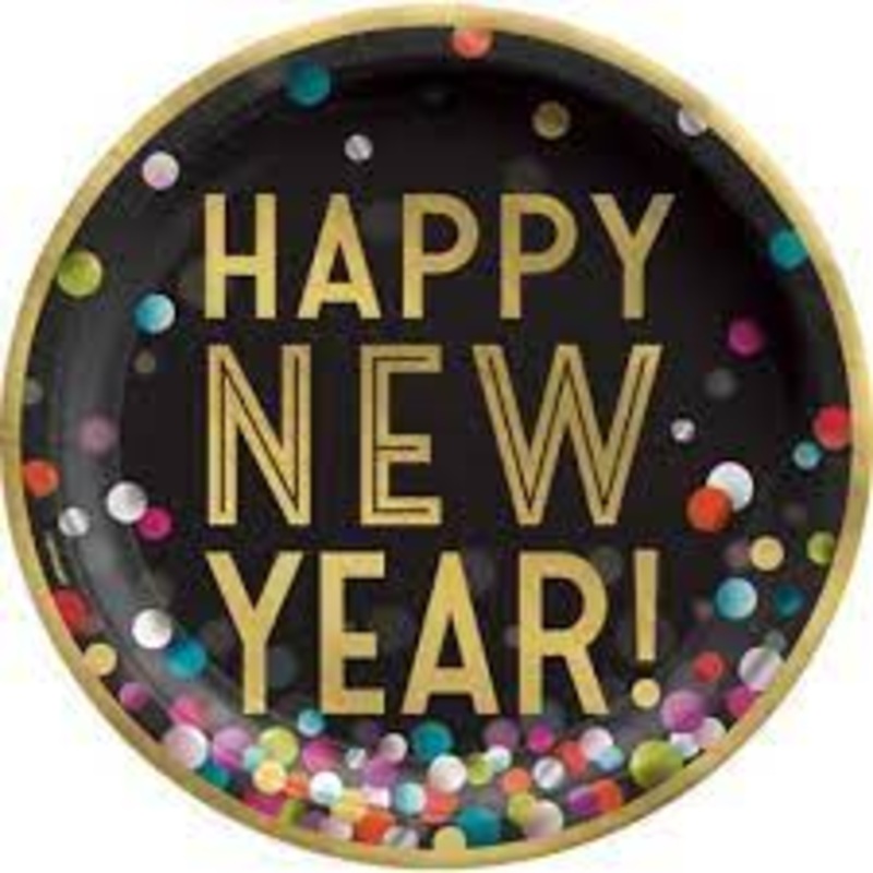 Happy New Year Confetti Party 10" Paper Plates