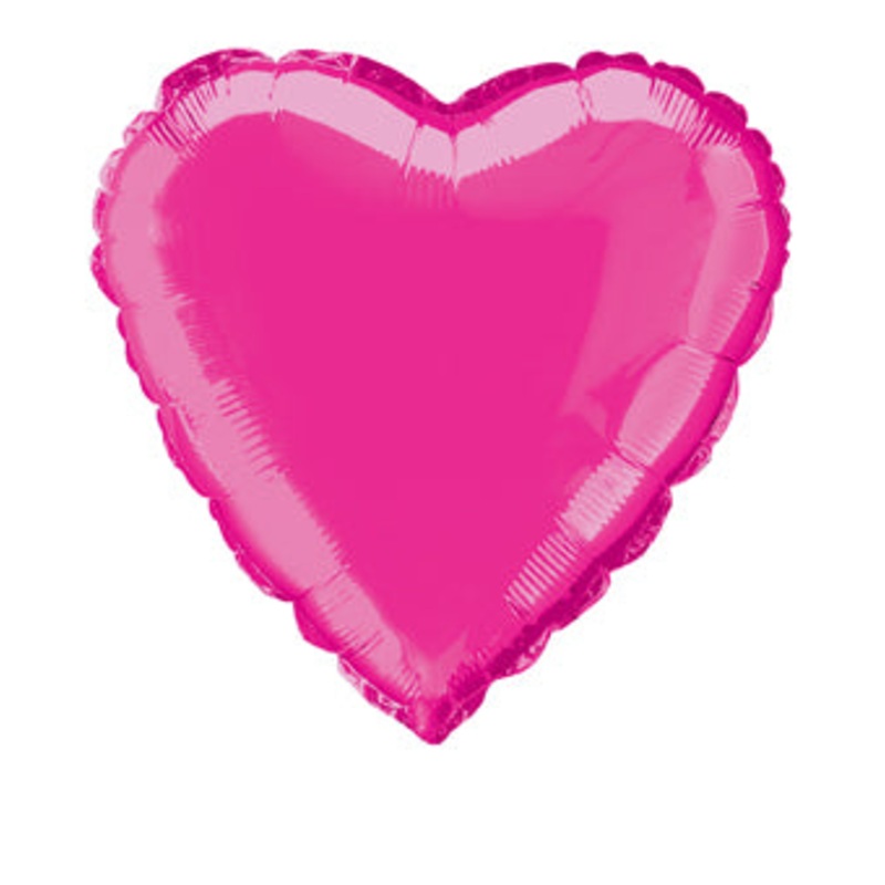 MYLAR BALLOON HOT PINK 18" FOIL, 3 STYLES