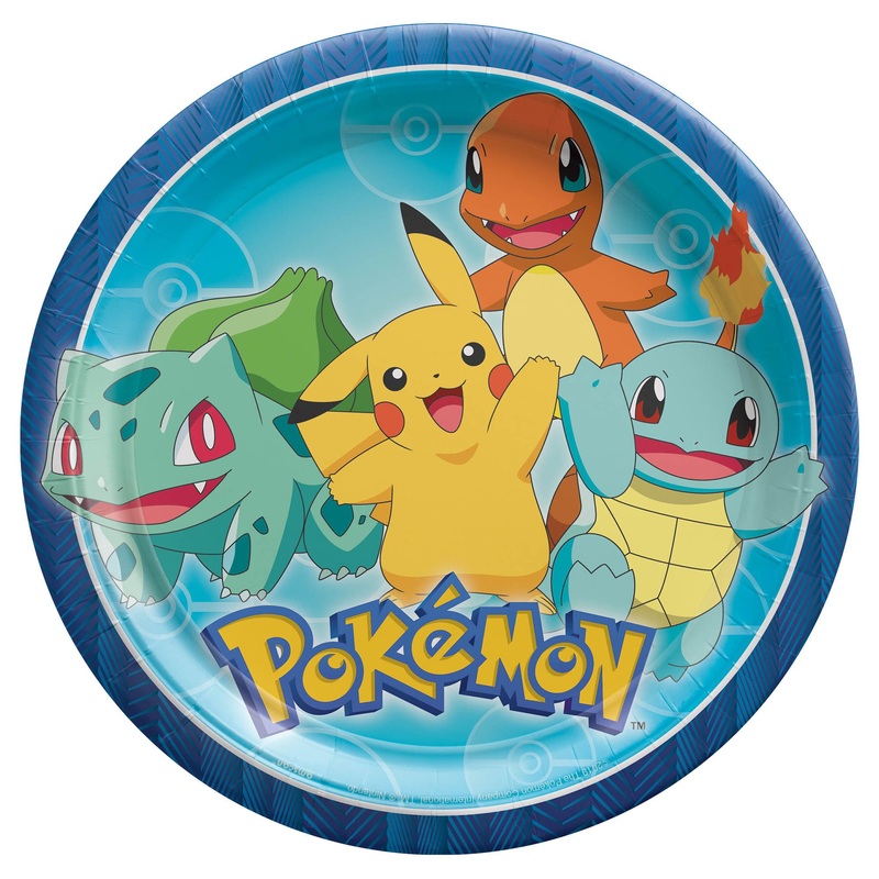 Pokemon 9" Paper Plates