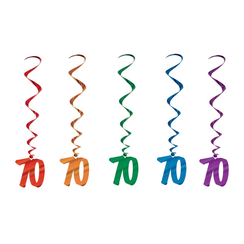 WHIRLS -  70 BIRTHDAY HANGING  ASST    5 CT/PKG