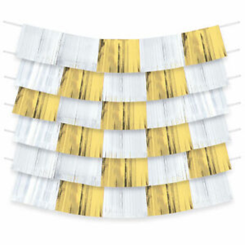 WHITE & GOLD FOIL DECORATING BACKDROP KIT  60"