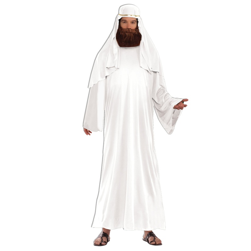 WHITE WISE MAN COSTUME - ADULT EXTRA LARGE