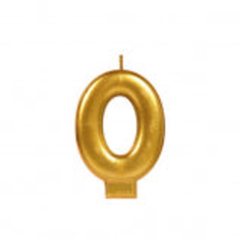 Gold Number "0" Candle