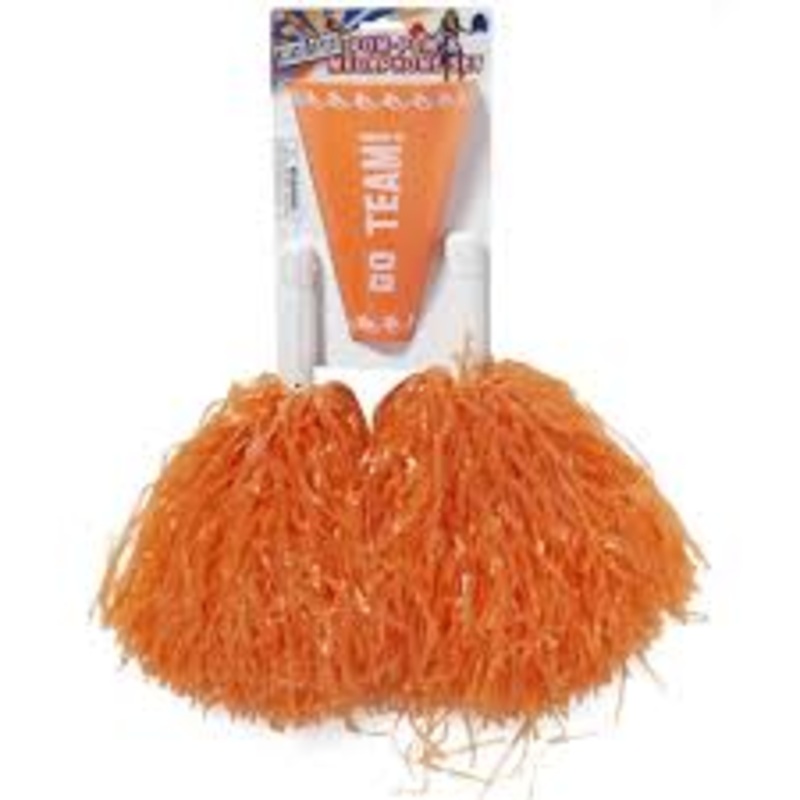 Orange Pom Pom & Megaphone Set