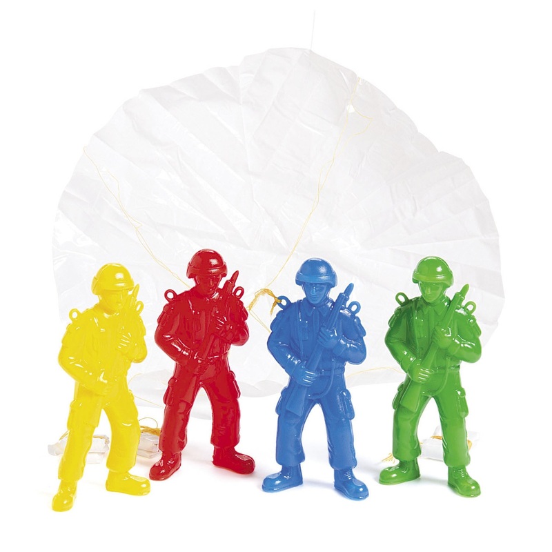 PLASTIC PARATROOPER 4 1/2"        10PCS/PKG