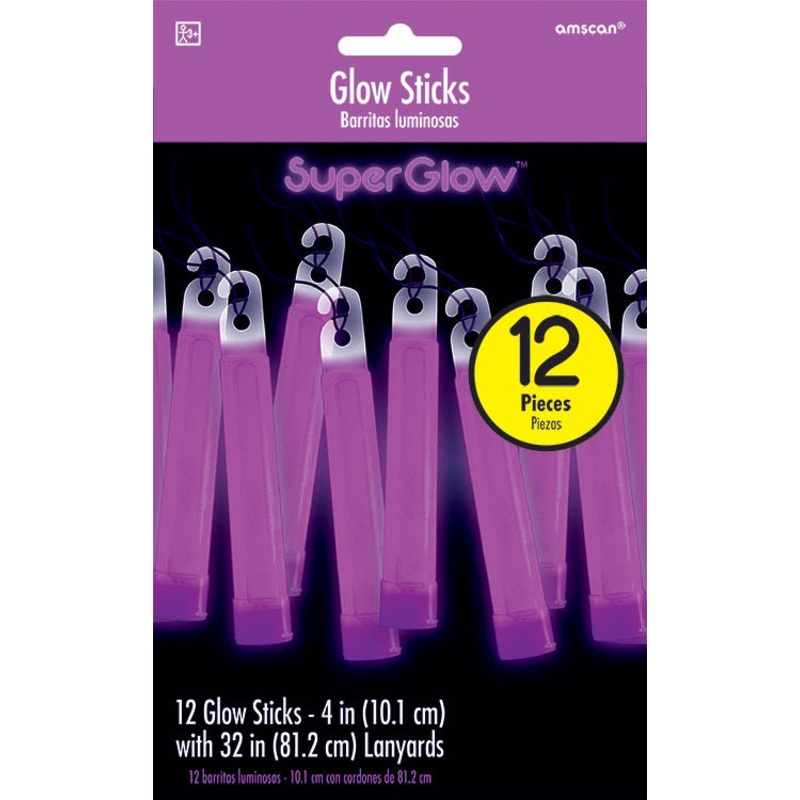 PURPLE GLOW STICK NECKLACES 12 PACK