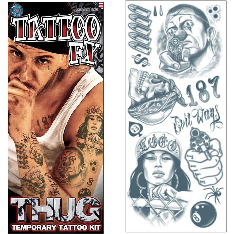 Tinsley Transfers Thug Character Tattoos
