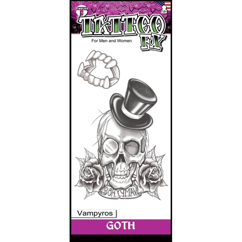 Tinsley Transfers Vampyros Goth Tattoo