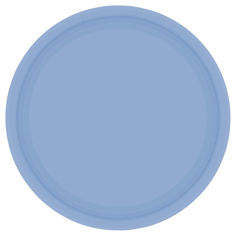7" Round Paper Plates - Pastel Blue 20CT