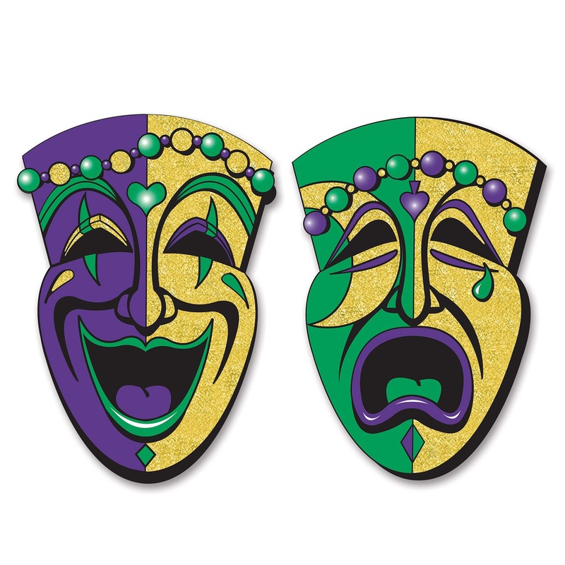 CUTOUT COMEDY/TRAGEDY FACE JUMBO GLTRD