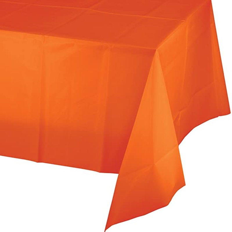 Rectangle Plastic Table Cover - Sunkissed Orange - 54" X 108"