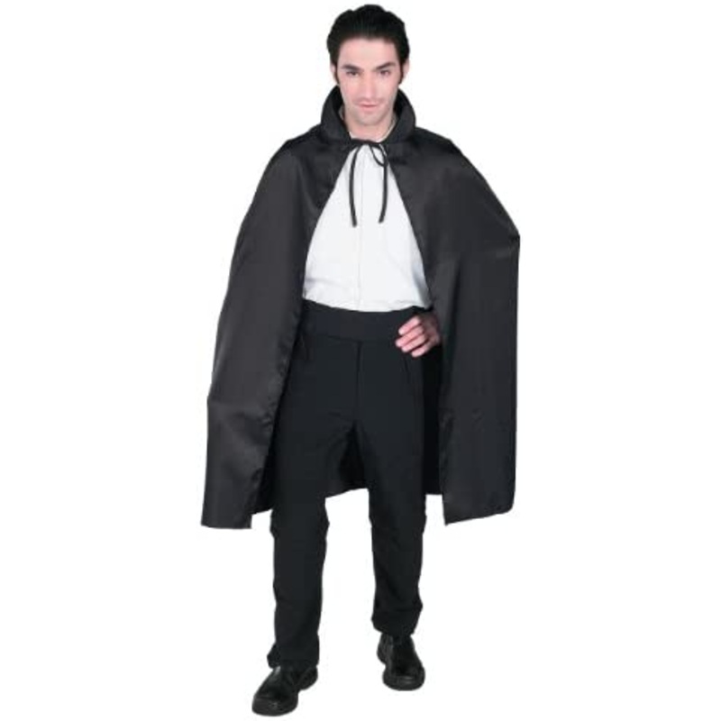 Cape Black Satin w/Collar 45in
