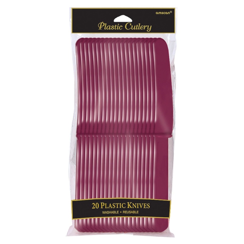 Plastic Knives - Burgundy - 24CT