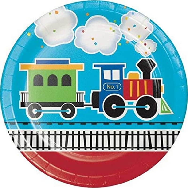 All Aboard Paper Dinner Plates 9"