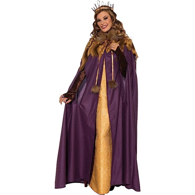 Cloak Medieval Maiden Purple/Fur