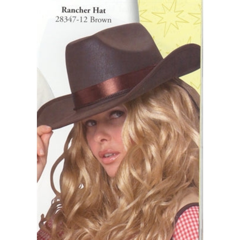 HAT COWBOY RANCHER Pleather BROWN