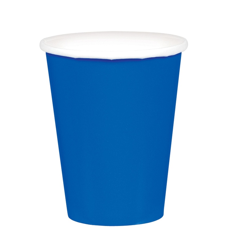 9 oz. Paper Cups - Bright Royal Blue - 20CT