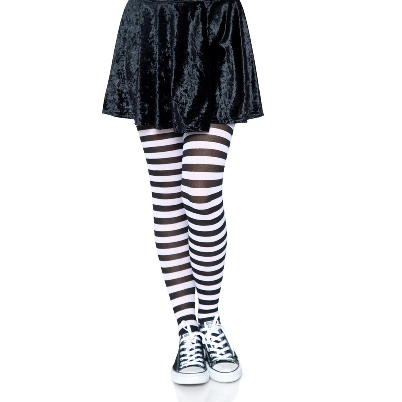 Black/White Striped Tights