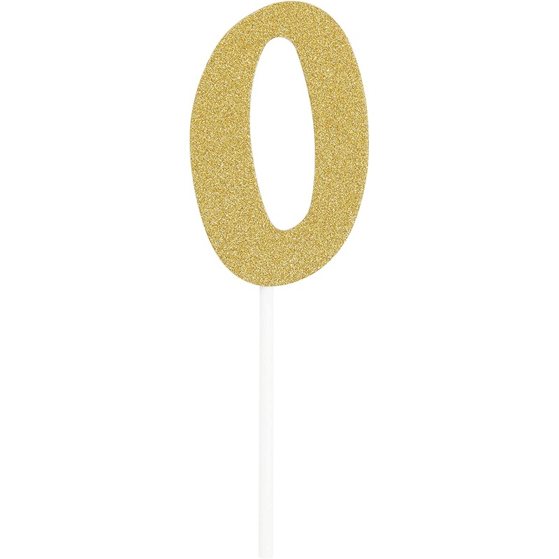Cake Topper #0 Gold Glitter Dynamic