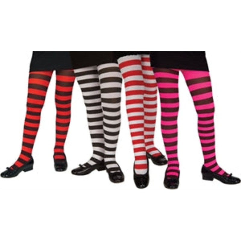 Child Size Red/Black Striped Tights