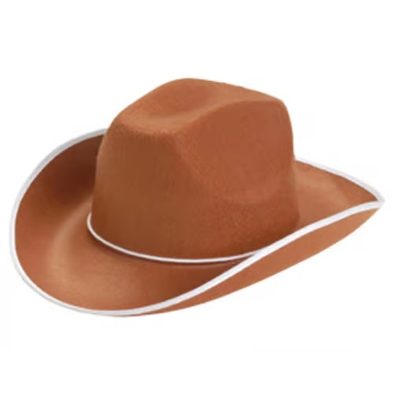 Hat Cowboy Brown w/ White Trim