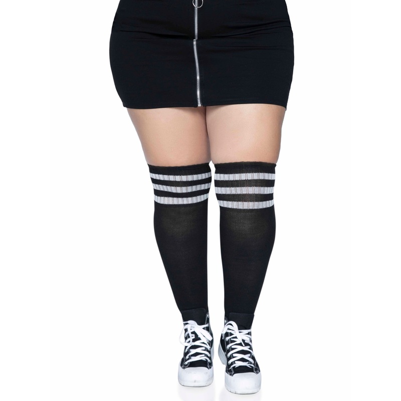 Plus Athletic Over The Knee Socks Black